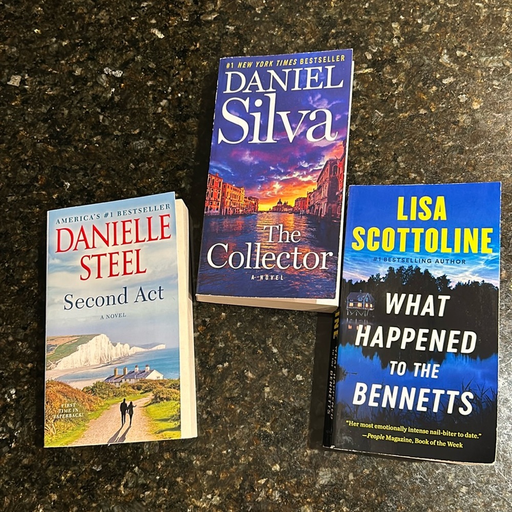 NEW, paperback novels The Collector, Second Act, What Happened To The Bennett